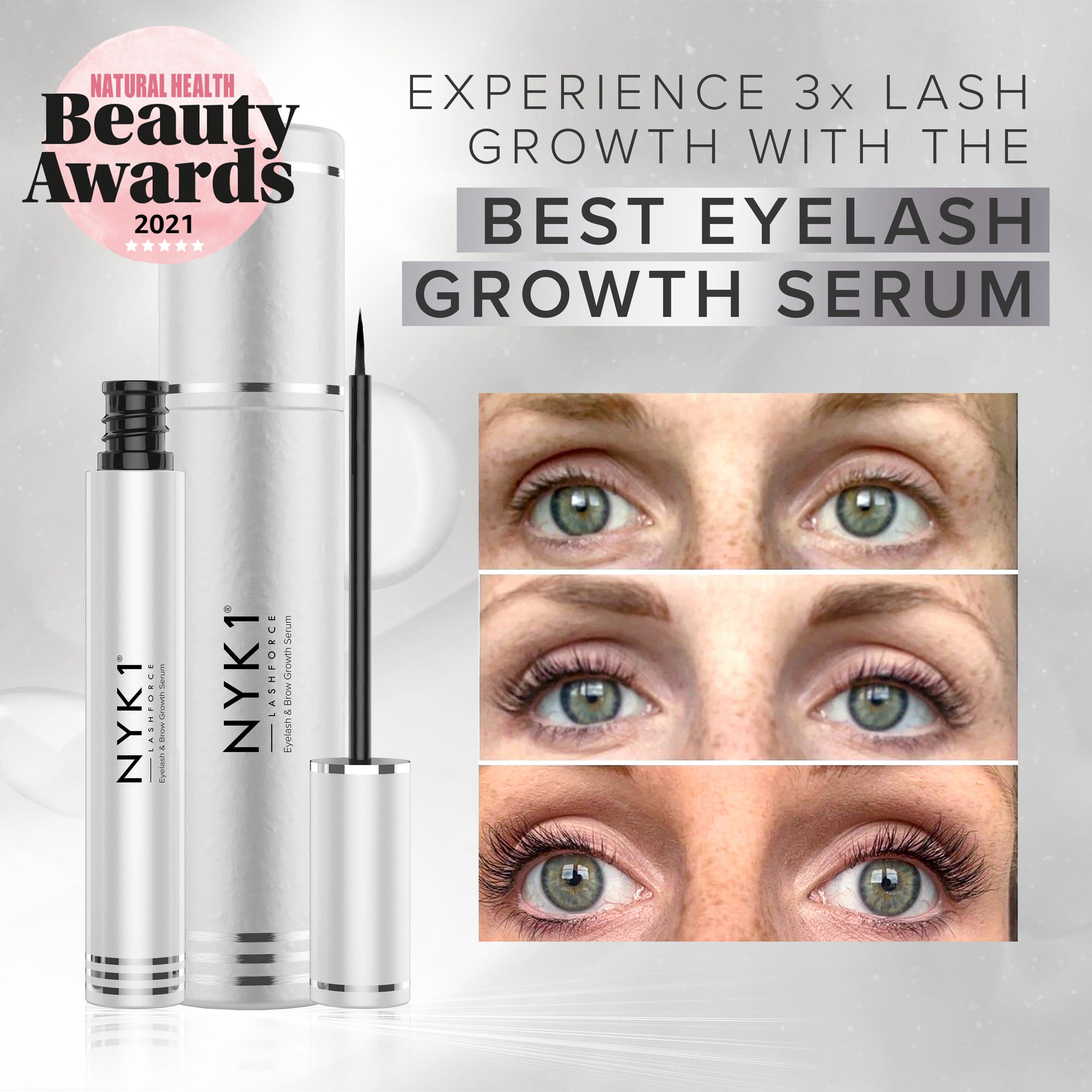 NYK1 LashForce Eyelash Growth Serum for Longer Thicker Fuller Lashes. 4 6 month usage